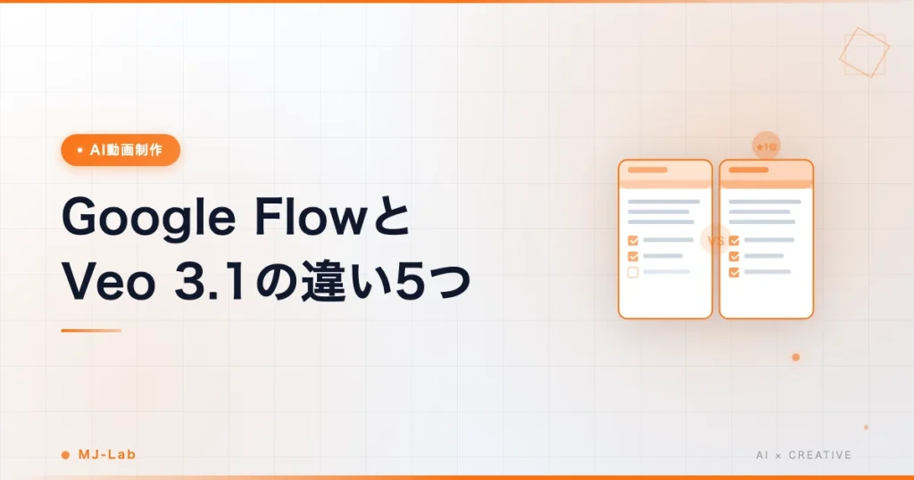 Google FlowとVeo3.1の違い5つ｜どっち選ぶ正解は？