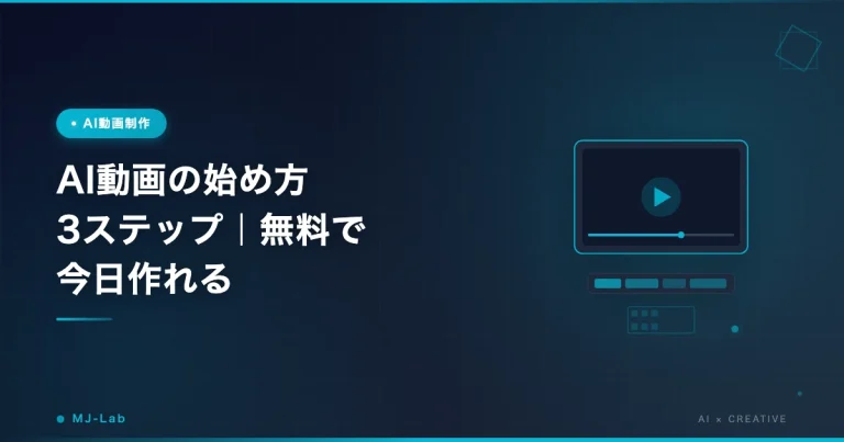 AI動画の始め方3ステップ｜無料で今日作れる