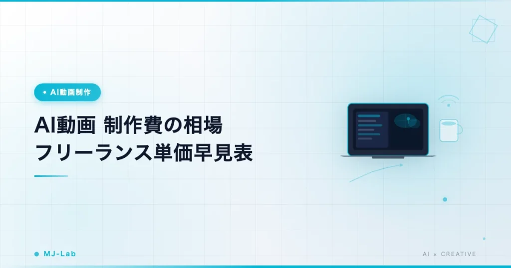 AI動画 制作費の相場【2026年】SNS5千円〜広告30万円 フリーランス単価早見表