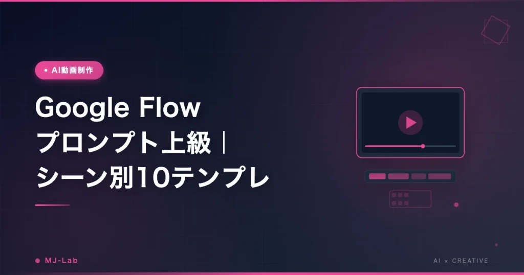 Google Flow プロンプト上級｜シーン別10テンプレ