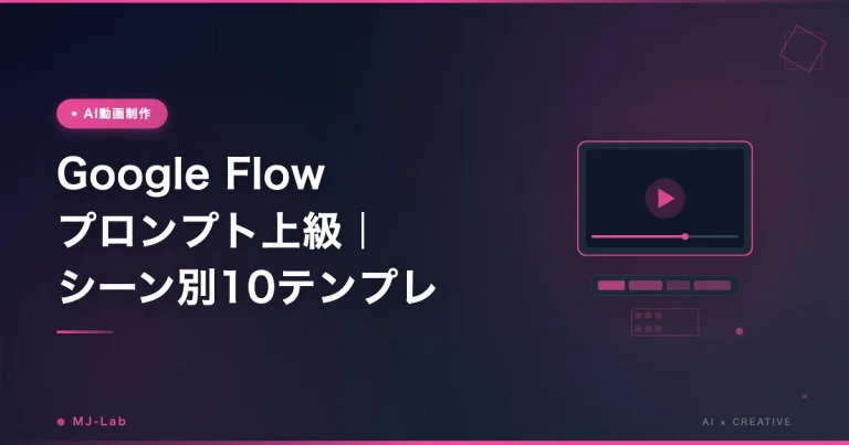 Google Flow プロンプト上級｜シーン別10テンプレ