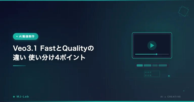 Veo3.1 FastとQualityの違い｜使い分け4ポイント